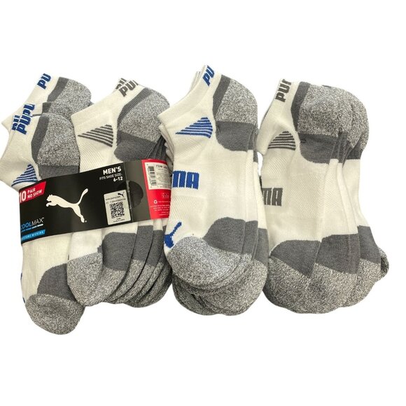 NEW Bundle 17 Pairs Puma Men's Size 6-12 CoolMax Cushioned Ankle Socks - Picture 1 of 4